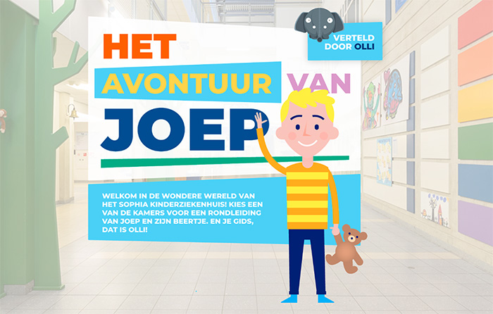 Joep in de VR-tour van het ErasmusMC-Sophia kinderziekenhuis