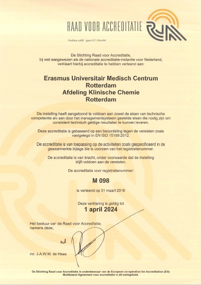 Accreditatie Klinische Chemie