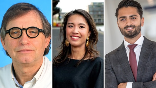 Van links naar rechts: Lex Maat, Sabrina Siregar en Amir Hossein Sadeghi