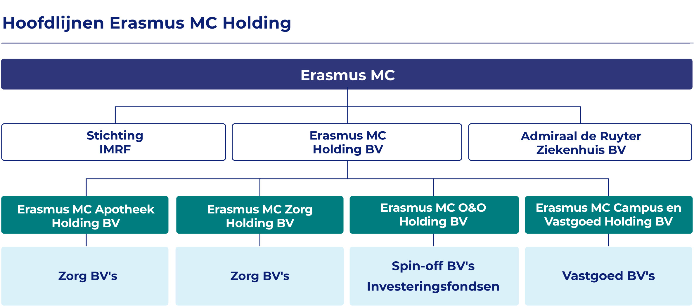 Organogram Erasmus MC Holding hoofdlijnen