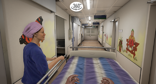 Being brought to the operating theater in virtual reality