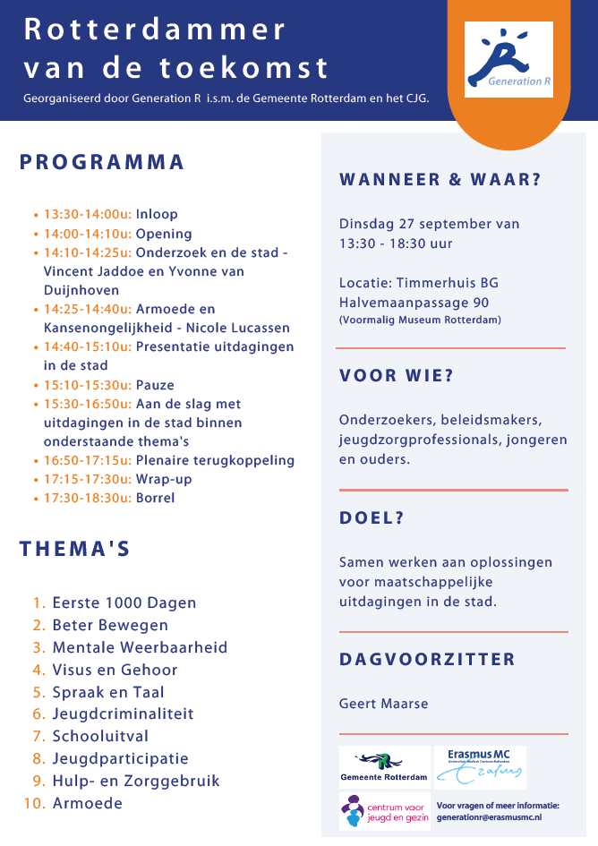 flyer uitnodiging Kennis Event Generation R Rotterdammer van de toekomst
