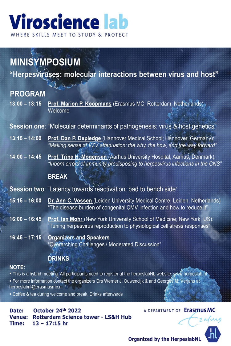 Program Minisymposium Herpesviruses: molecular interactions between virus and host
